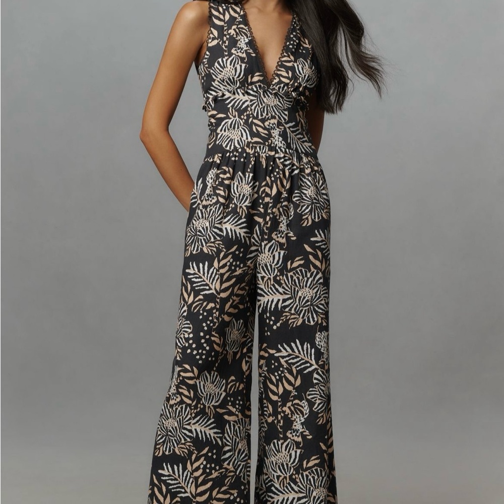 FARM Rio x Anthropologie Printed V-neck Jumpsuit - NWT
